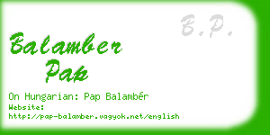 balamber pap business card